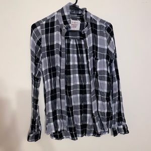 Black & white super soft button up flannel